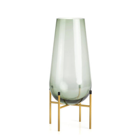 Foggy Oval Glass Vase