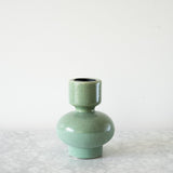 Medium Sea Green  colour totem ceramic candleholder