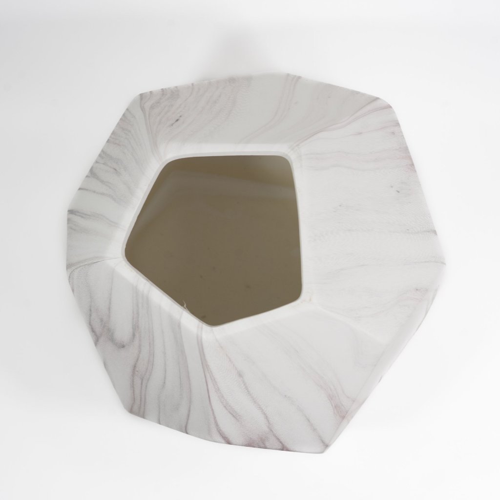 Faceted Marble Pattern Ceramic Vase