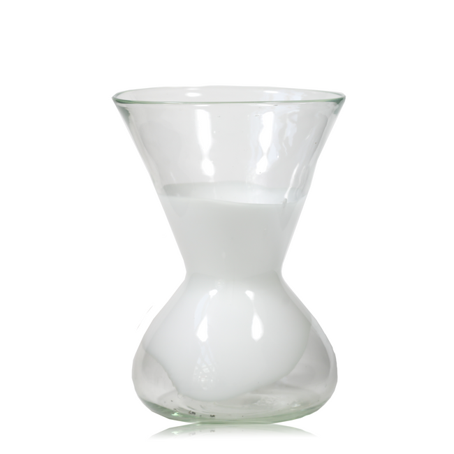 Ivory Patterned Glass Vase