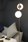 Opaque Glass Globe Floor Lamp with Marble Base