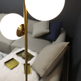 Opaque Glass Globe Floor Lamp with Marble Base