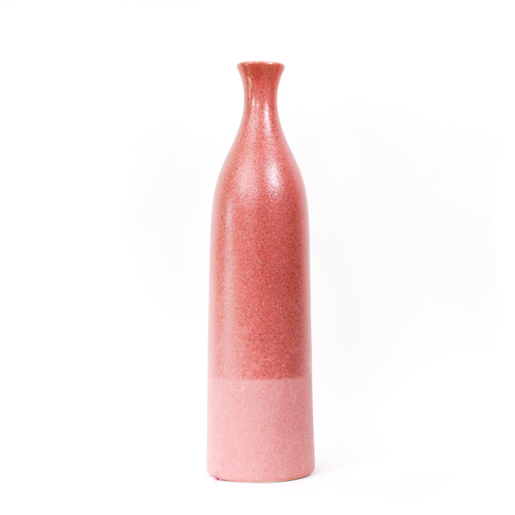 Handcrafted with ceramic stoneware light coral colour vase