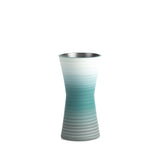 Layered Ocean Blue Matte Vase