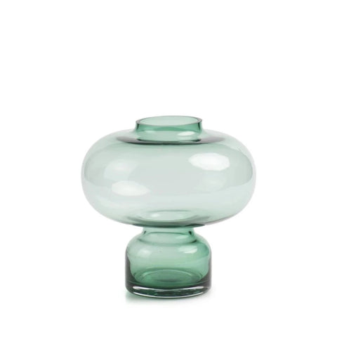 Clear Green Glass Vase