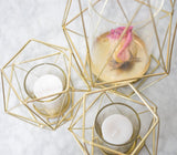 Gold Wire Diamond Shaped Candleholder