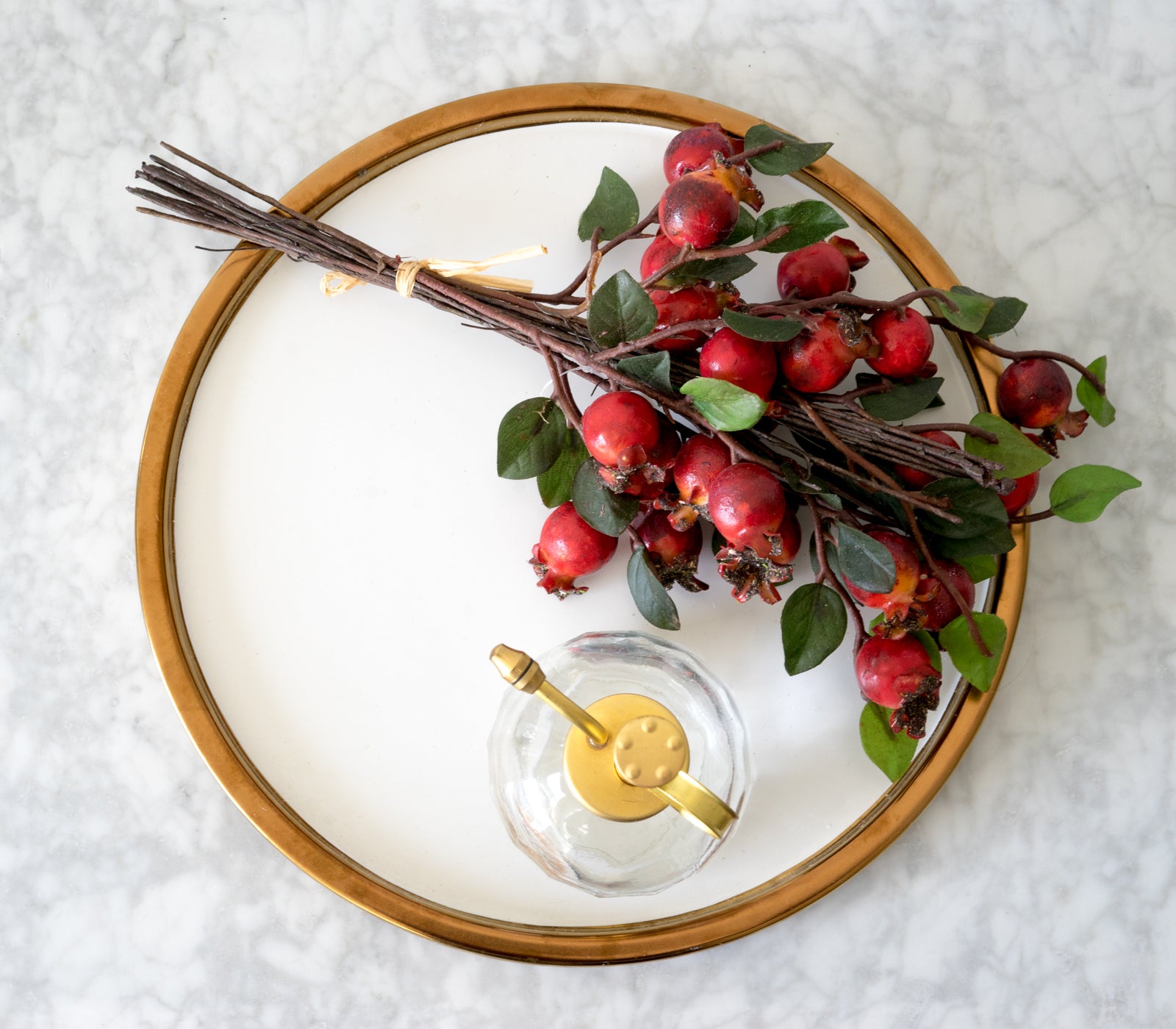 Gold Trimmed Ceramic Tray, ideal for serving and decorating