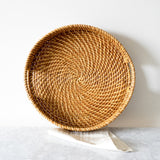 Woven with sturdy material, Round Braided Tray With Handle