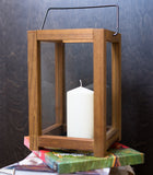 Classic Thailand teakwood lantern with metal handle  , made in Thailand