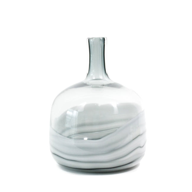 Marble Pattern Glass Vase, handcrafted, blown glass