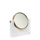 Iconic Marble Mirror, metal parts in brass finish