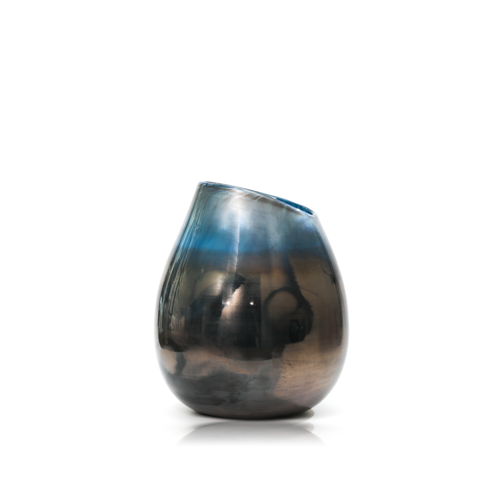 Ocean Blue Patina Vase