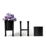 Noir Cylindrical Stand Planter