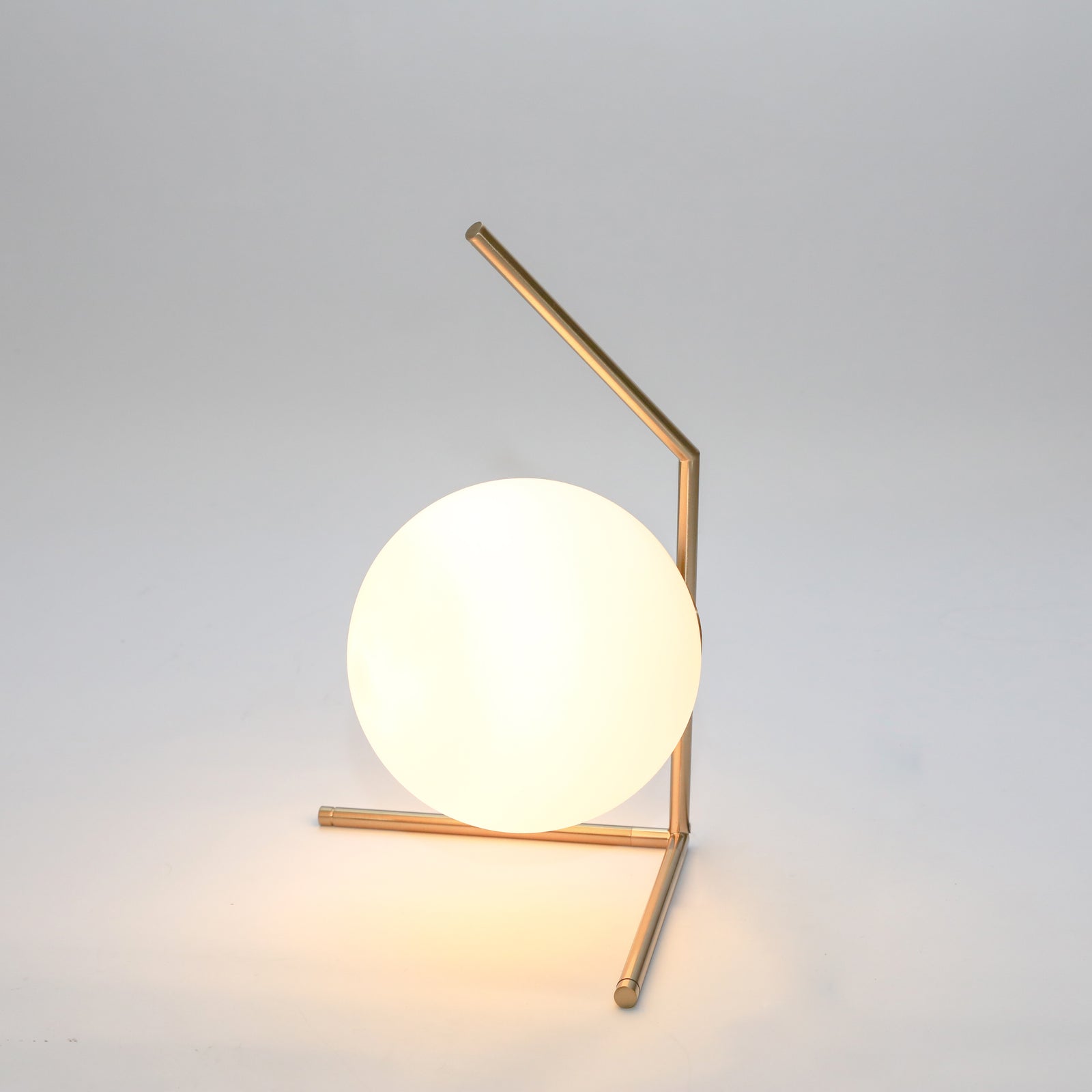 Opaque Sphere with Triangular Stem Table Lamp