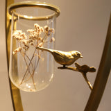 Retro Scandinavian Bird on Wood Branch Chandelier