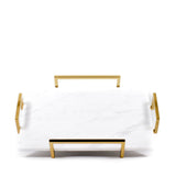 Marble Serving Tray with Gold Titanium Handles