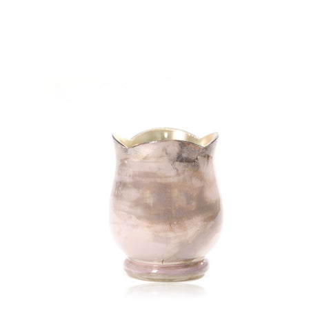 Grey Mystique Glass Vase With Gold Base