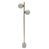 Opaque Glass Globe Floor Lamp with Marble Base