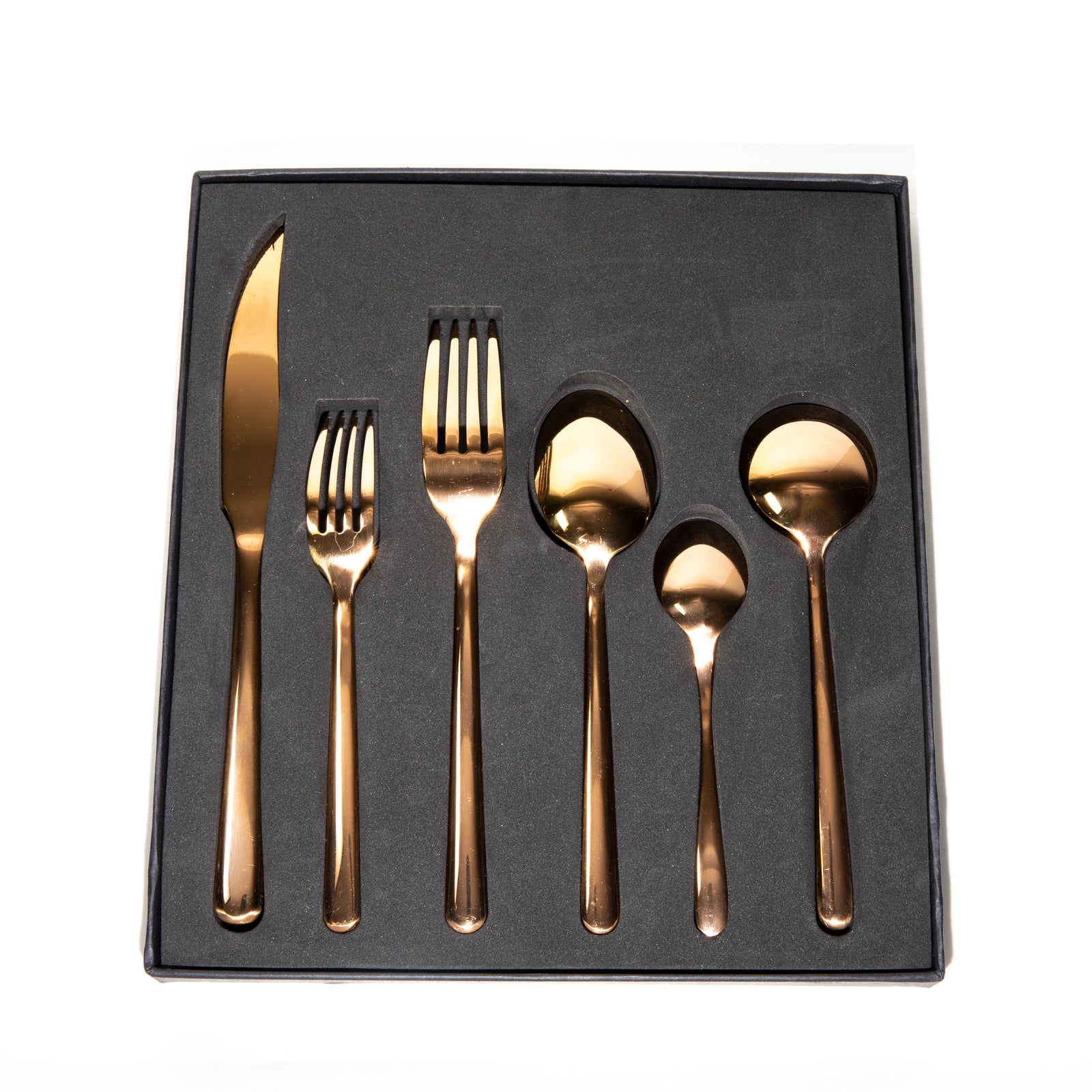 6-Piece Rose Gold Flatware Set