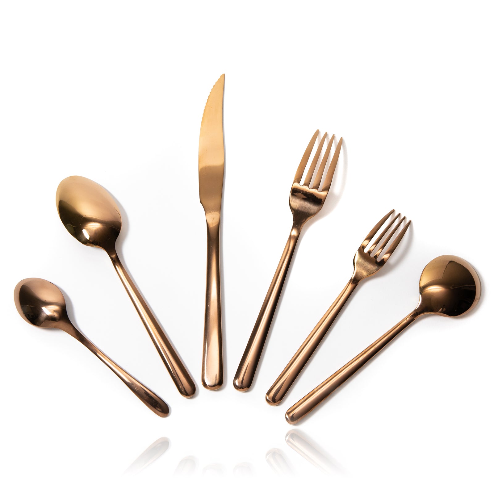 6-Piece Rose Gold Flatware Set