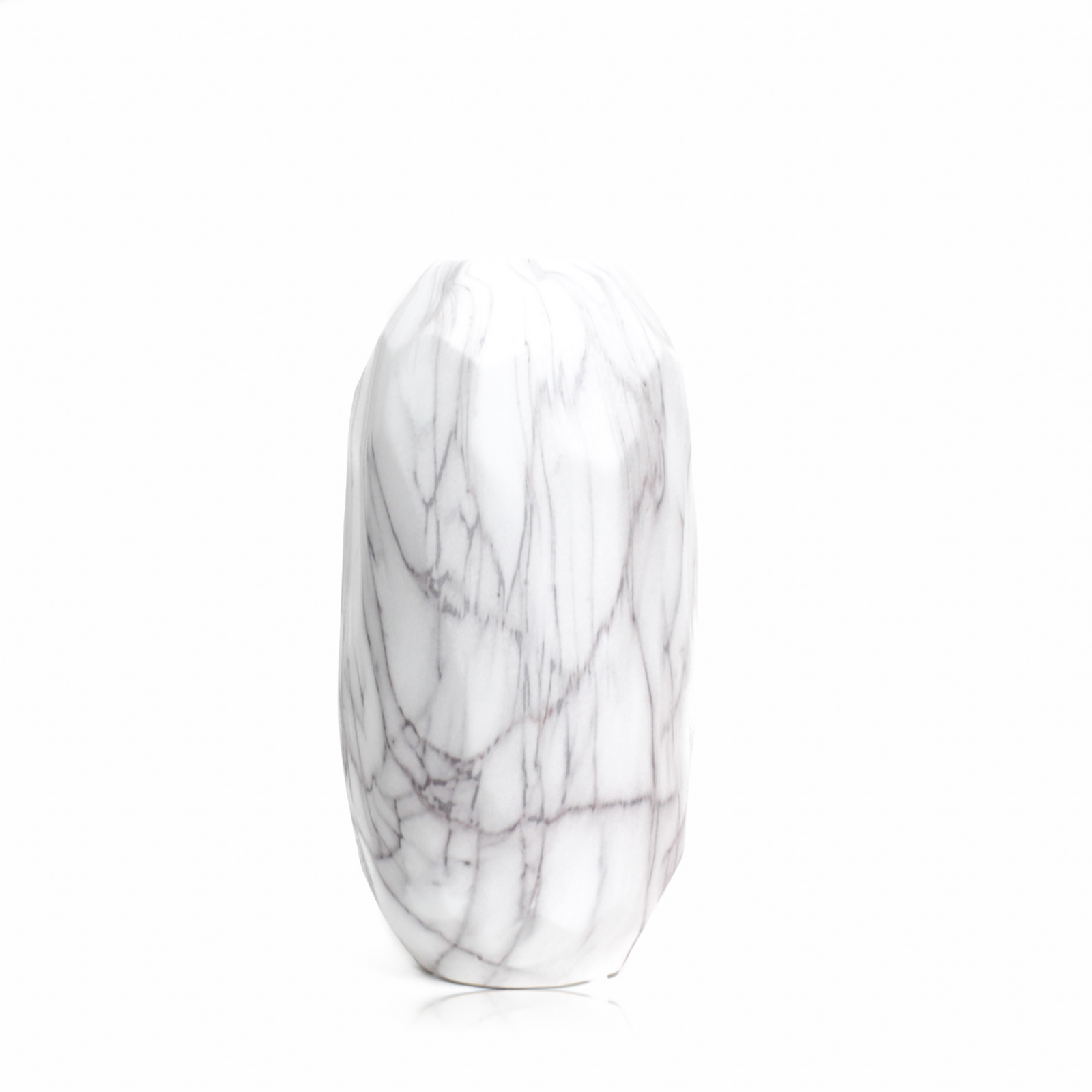 Faceted Marble Pattern Ceramic Vase with large size